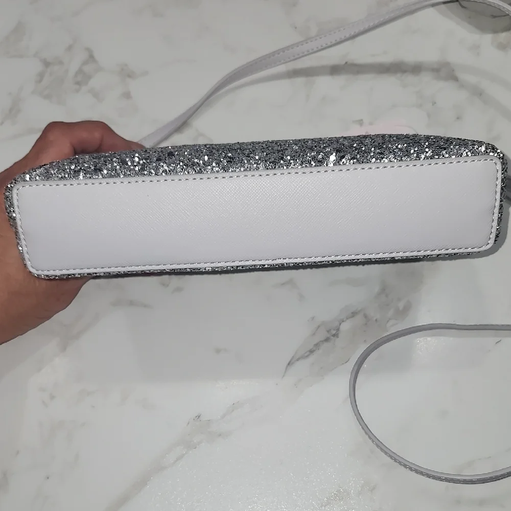 ☆Sale☆ Kate Spade New York Flash Glitter Crossbody Grey/ Silver - Picture 8 of 11